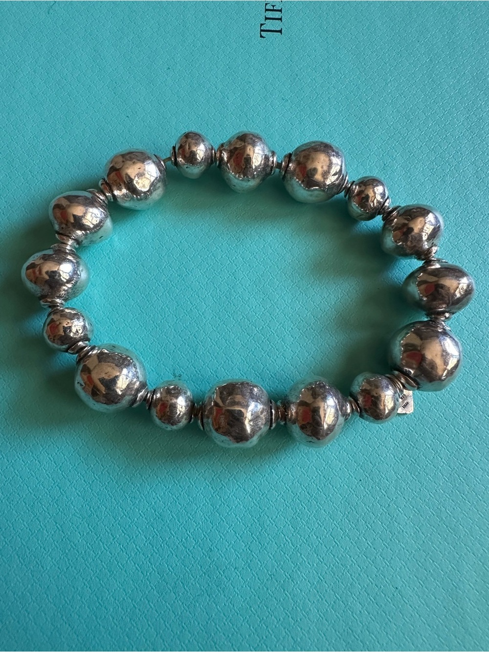 Silpada Atmospheric Oxidized Sterlng Silver Stretch Ball Bead Bracelet